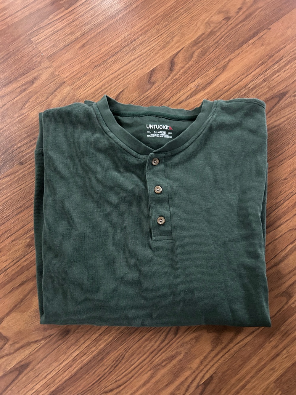 UNTUCKit Men's Forest Green Long Sleeve Henley